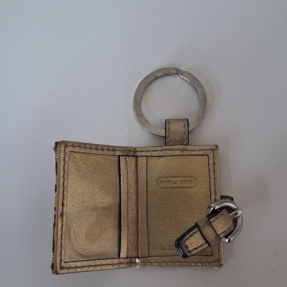 Vintage Coach Picture Frame Signature Brown Snap Buckle Y2K Keychain Dual Photo - Picture 5 of 10